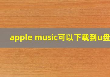 apple music可以下载到u盘吗